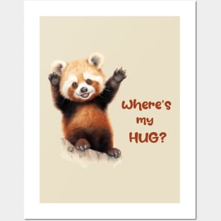 Where's my HUG? Red Panda Posters and Art